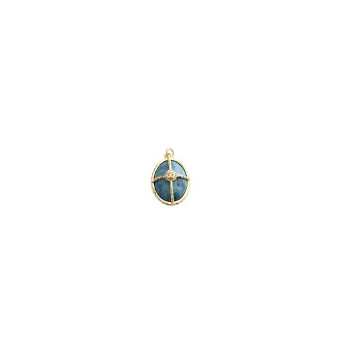 Gemstone Jewelry Pendants, Brass, with Gemstone, gold color plated, DIY & micro pave cubic zirconia, 26x16x7mm, Sold By PC