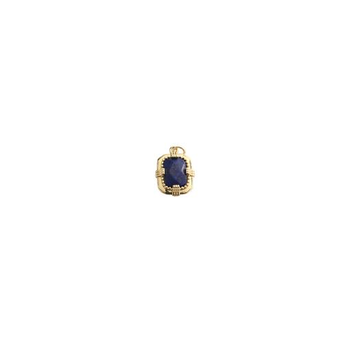 Gemstone Jewelry Pendants, Brass, with Gemstone, Geometrical Pattern, gold color plated, DIY, 23x14x5mm, Sold By PC
