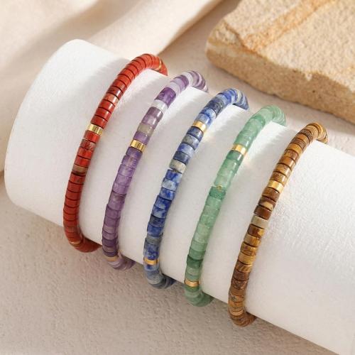 Gemstone Bracelets, with Polyamide & Stainless Steel, plated, fashion jewelry & different materials for choice & Unisex & adjustable, more colors for choice, Sold Per Approx 14-26 cm Strand
