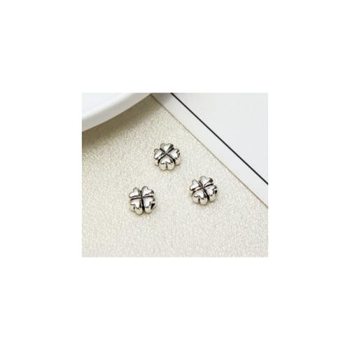 Tibetan Style Spacer Beads, Four Leaf Clover, plated, DIY, 8x8mm, Sold By PC