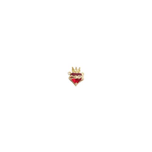 Cubic Zirconia Micro Pave Brass Connector, Heart, gold color plated, DIY & micro pave cubic zirconia, 18x14x9mm, Sold By PC