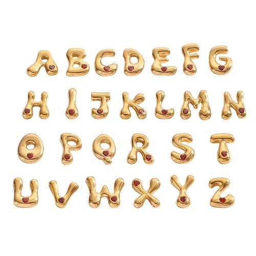Stainless Steel Letter Pendants, 304 Stainless Steel, Alphabet Letter, gold color plated, DIY & different styles for choice & micro pave cubic zirconia, Sold By PC