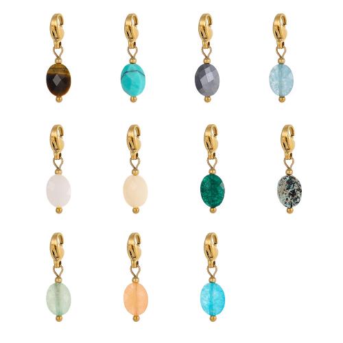 Colgantes de Gemas, acero inoxidable 304, con Piedras preciosas, chapado en color dorado, Bricolaje, más colores para la opción, 6x15mm, Vendido por UD