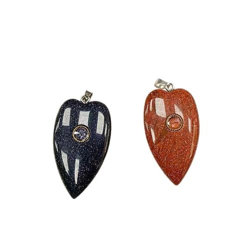 Colgantes de Gemas, Piedras preciosas, Corazón, Bricolaje & diferentes materiales para la opción & micro arcilla de zirconia cúbica, 23x40mm, Vendido por UD