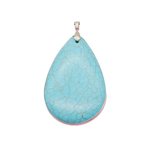 Turquesa sintético colgante, con metal, chapado, Bricolaje & diferentes estilos para la opción, Vendido por UD