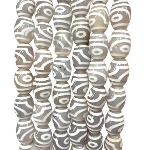 Natürliche Tibetan Achat Dzi Perlen, poliert, DIY, keine, 10x14mm, ca. 25PCs/Strang, verkauft von Strang