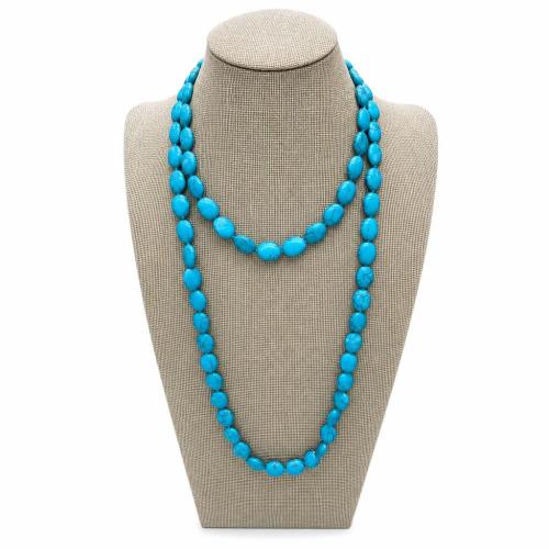 Turquoise Necklace, folk style & Unisex, Length:Approx 1.2 m, Sold By PC