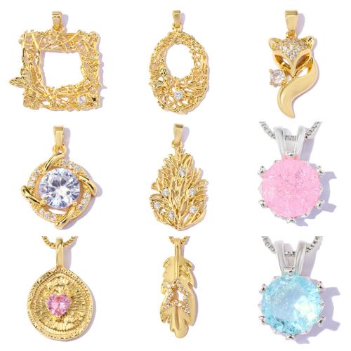 Colgantes de Acero Inoxidable, metal, chapado, Bricolaje & diferentes estilos para la opción & micro arcilla de zirconia cúbica, 3PCs/Bolsa, Vendido por Bolsa