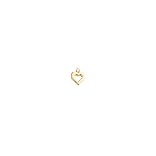 Brass Heart Pendants, gold color plated, DIY & hollow, 14x13x3mm, Sold By PC