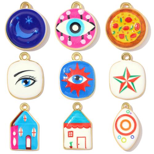 Brass Jewelry Pendants, plated, DIY & different styles for choice & enamel, 3PCs/Bag, Sold By Bag