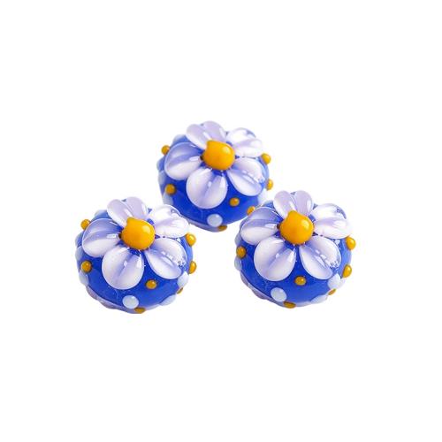 Lampwork Beads, Daisy, DIY, more colors for choice, 13mm, 20PCs/Lot, Sold By Lot