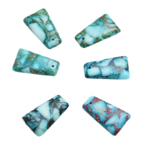 Turquoise Pendant, Trapezium, DIY, more colors for choice, 15x25x5mm, Sold By PC