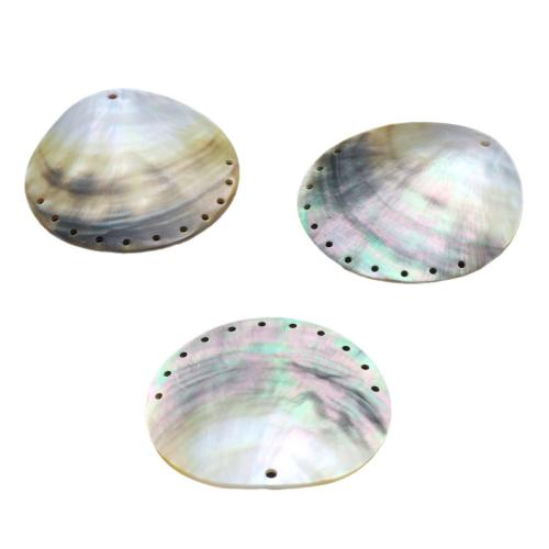 Natural Black Shell Pendants, polished, multihole & DIY, 48mm, Sold By PC