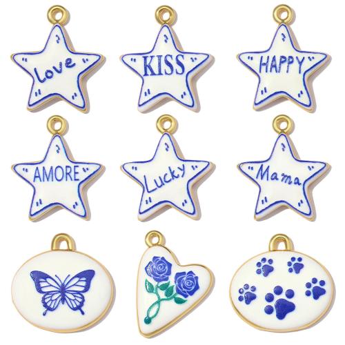 Brass Jewelry Pendants, gold color plated, DIY & different styles for choice & enamel, 3PCs/Bag, Sold By Bag