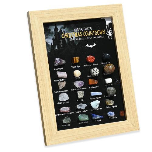 Gemstone Minerals Specimen, with Paper & Wood, different styles for choice, 160x210x12mm, Sold By PC