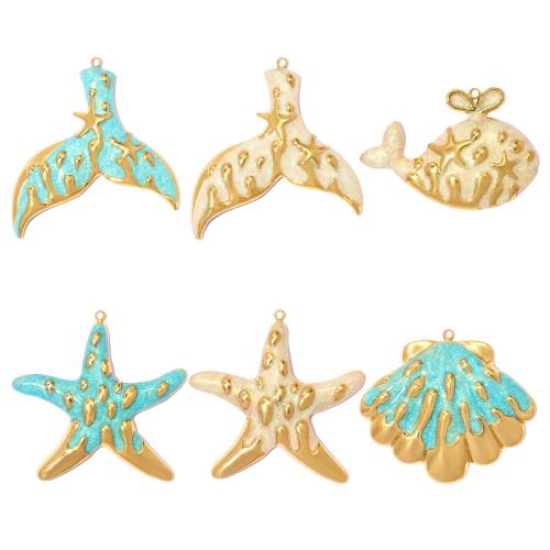 Stainless Steel Pendants, 304 Stainless Steel, gold color plated, DIY & different styles for choice & enamel, 3PCs/Bag, Sold By Bag