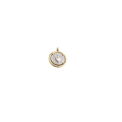 Brass Heart Pendants, Flat Round, plated, DIY, 25x20x5mm, Sold By PC