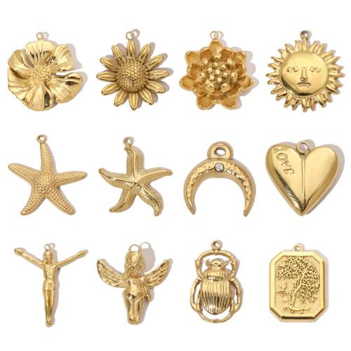 Stainless Steel Pendants, 304 Stainless Steel, plated, DIY & different styles for choice, 3PCs/Bag, Sold By Bag