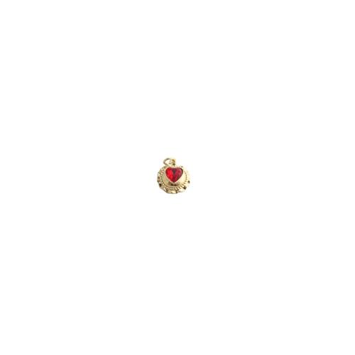 Cubic Zirconia Micro Pave Brass Pendants, Heart, gold color plated, DIY & micro pave cubic zirconia, 15x12x6mm, Sold By PC