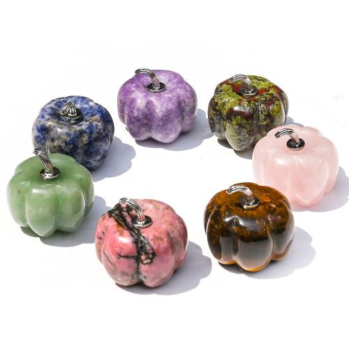 Gemstone Decoration, Pumpkin, Carved, Halloween Design & different materials for choice, 30mm, Sold By PC