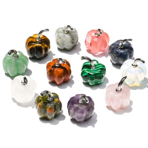 Gemstone Decoration, Pumpkin, Carved, Halloween Design & different materials for choice, 20mm, Sold By PC