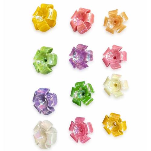 Beads, Flower, DIY, more colors for choice, 13x16mm, Hole:Approx 1mm, Approx 24PCs/Strand, Sold Per Approx 38 cm Strand