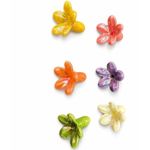 Beads, Flower, DIY, more colors for choice, 18x19mm, Hole:Approx 1mm, 25PCs/Strand, Sold Per Approx 38 cm Strand