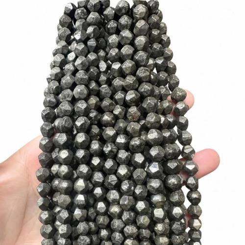 Gemstone Jewelry Beads, Golden Pyrite, DIY & faceted, 8mm, Sold Per Approx 38 cm Strand