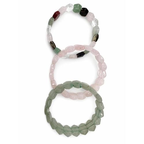 Gemstone Bracelet, Geometrical Pattern, fashion jewelry & Unisex, more colors for choice, beads size 14*9*4.5mm, Length:Approx 21 cm, Sold By PC
