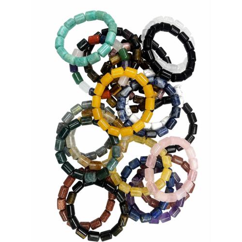 Gemstone Bracelet, Geometrical Pattern, fashion jewelry & Unisex, more colors for choice, 10x14mm, Length:Approx 21 cm, Sold By PC