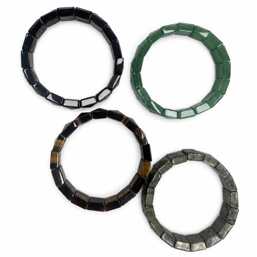 Gemstone Bracelet, fashion jewelry & Unisex, more colors for choice, 11.50x11.50mm, Length:21 cm, Sold By PC