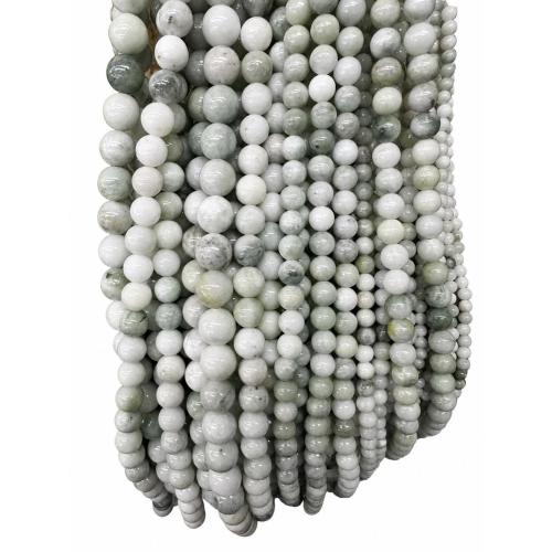 Natural Jade Beads, Green Grass Jade, Round, DIY & different size for choice, Sold Per Approx 38 cm Strand