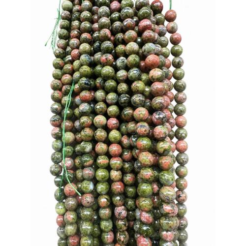 Natural Unakite Beads, Round, DIY & different size for choice & faceted, Sold Per Approx 38 cm Strand