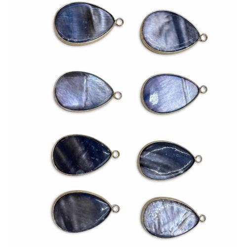 Shell Pendants, Freshwater Shell, with Tibetan Style, Teardrop, plated, random style & DIY, 35x21x8mm, Hole:Approx 3mm, Sold By PC