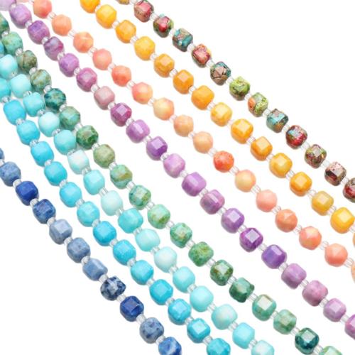 Impression Jasper Beads, Square, polished, DIY, more colors for choice, 7mm, Approx 23PCs/Strand, Sold By Strand