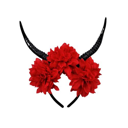 Plastic Hair Band, with Cloth, handmade, Halloween Design & with flower pattern & for woman, more colors for choice, 300x260mm, Sold By PC