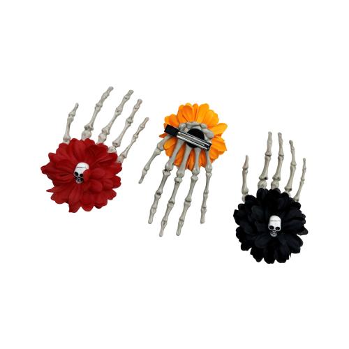 Plastic Alligator Hair Clip, with Cloth, Hand, handmade, Halloween Design & for woman, more colors for choice, 180x90mm, Sold By PC