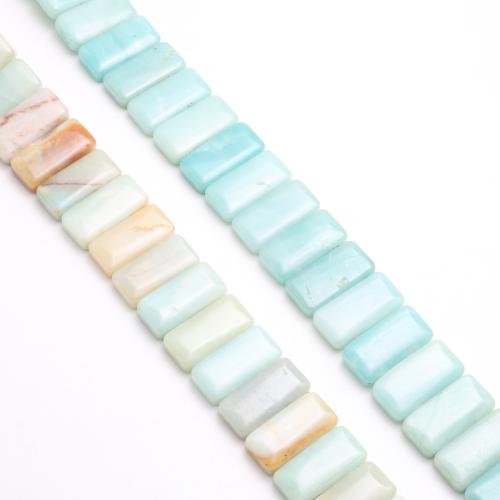 Natural Amazonite Beads, ​Amazonite​, Rectangle, polished, DIY & double-hole, more colors for choice, 10x20x6mm, 20PCs/Strand, Sold By Strand
