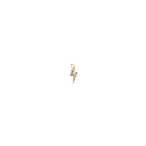 Cubic Zirconia Micro Pave Brass Pendants, Lightning Symbol, gold color plated, DIY & micro pave cubic zirconia, 20x16x2mm, Sold By PC