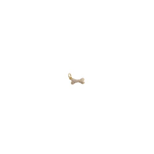 Cúbicos Circonia Colgante Latón Micro pavimenta, metal, Hueso, chapado en color dorado, Bricolaje & micro arcilla de zirconia cúbica, 16x7x2mm, Vendido por UD
