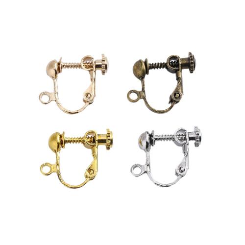 Brass Clip On Earring Findings, plated, DIY, more colors for choice, 15x13mm, 10PCs/Bag, Sold By Bag