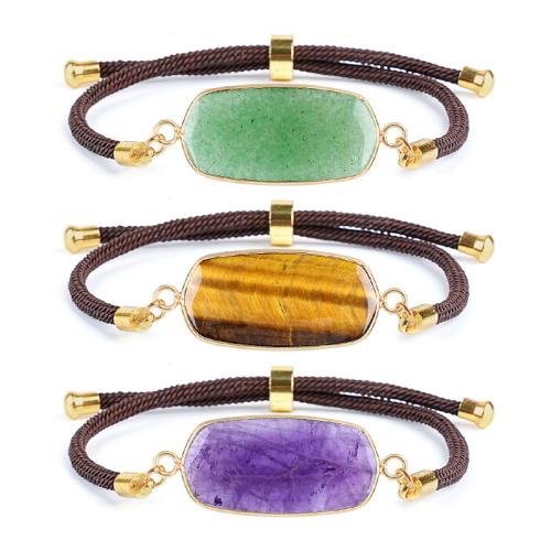 Edelstein Armband, mit Terylen Schnur, Geometrisches Muster, handgemacht, verschiedenen Materialien für die Wahl & unisex & einstellbar, Länge:ca. 24 cm, verkauft von PC
