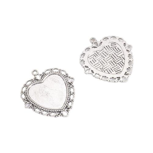 Tibetan Style Pendant Cabochon Setting, Heart, plated, DIY, more colors for choice, Inner Diameter:Approx 25x25mm, 100PCs/Bag, Sold By Bag