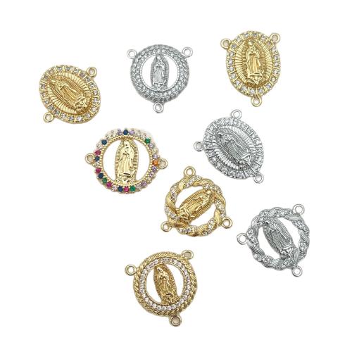 Cubic Zirconia Micro Pave Brass Connector, plated, DIY & different styles for choice & micro pave cubic zirconia, Sold By PC