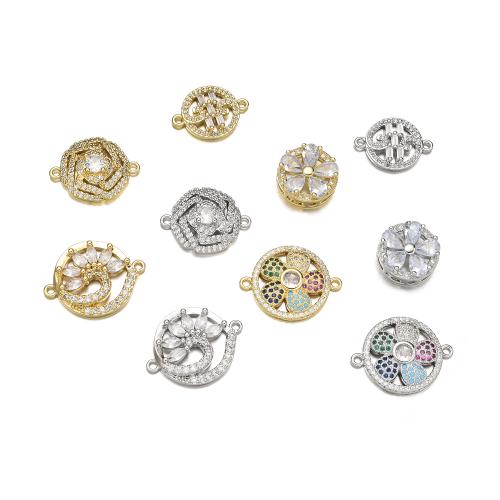 Cubic Zirconia Micro Pave Brass Connector, plated, DIY & different styles for choice & micro pave cubic zirconia, Sold By PC