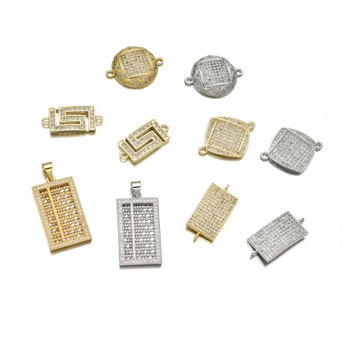 Cubic Zirconia Micro Pave Brass Connector, plated, DIY & different styles for choice & micro pave cubic zirconia, Sold By PC