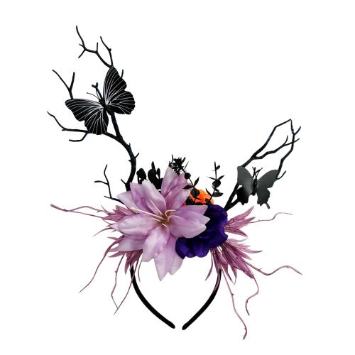 Plastic Hair Band, Flower, handmade, Halloween Design & for woman, more colors for choice, 380x320mm, Sold By PC