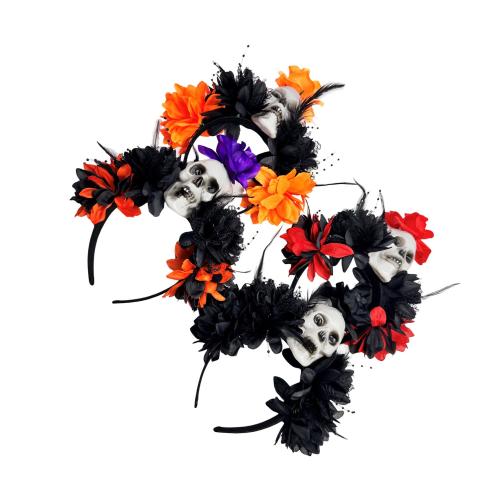 Cloth Hair Band, Skull, handmade, Halloween Design & for woman, more colors for choice, 270x250mm, Sold By PC