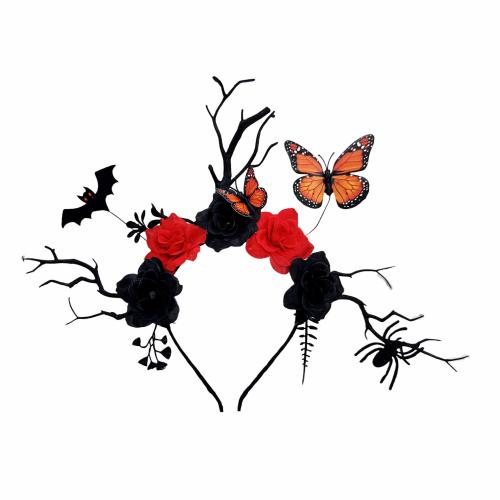 Plastic Hair Band, Flower, handmade, Halloween Design & for woman, more colors for choice, 280x370mm, Sold By PC