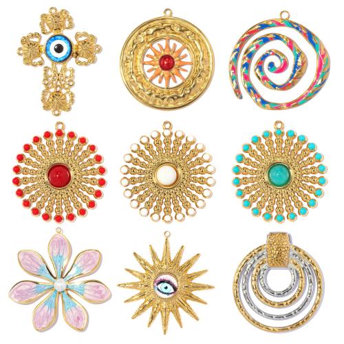 Pendentifs en titane, Acier titane, Placage, DIY & styles différents pour le choix & émail, plus de couleurs à choisir, 3PC/sac, Vendu par sac
